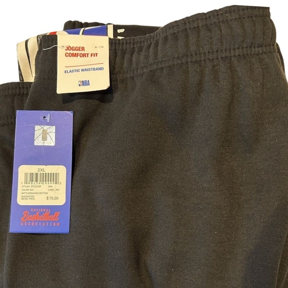 NEW NBA Jogger Comfort Fit 2XL Men's Black Eastern Western Conference Sweatpants